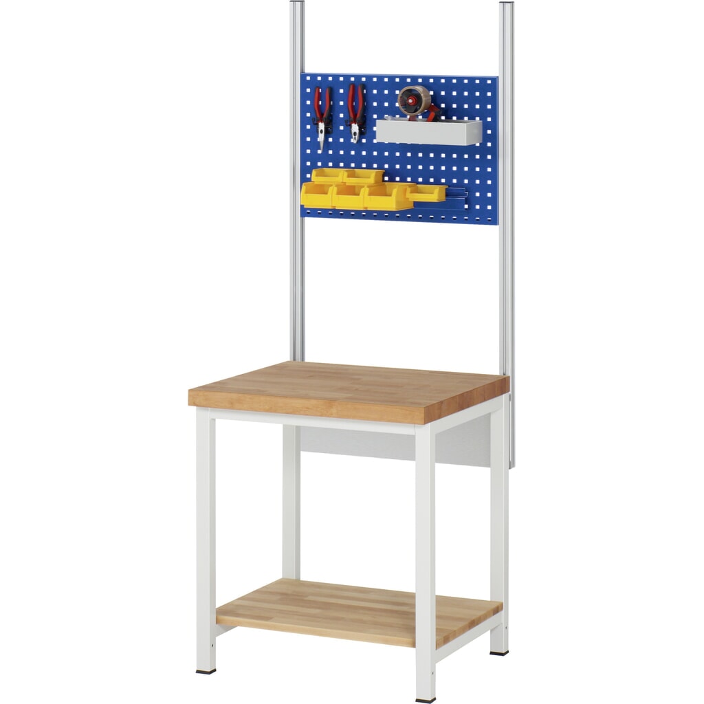 RAU Werkbank Serie 8000, 1 Buche-Massiv-Ablageboden Tiefe 557 mm, HxBxT 840 x 750 x 700 mm Produktabbildung Nr. 4: RAU Werkbank Serie 8000, 1 Buche-Massiv-Ablageboden Tiefe 557 mm, HxBxT 840 x 750 x 700 mm