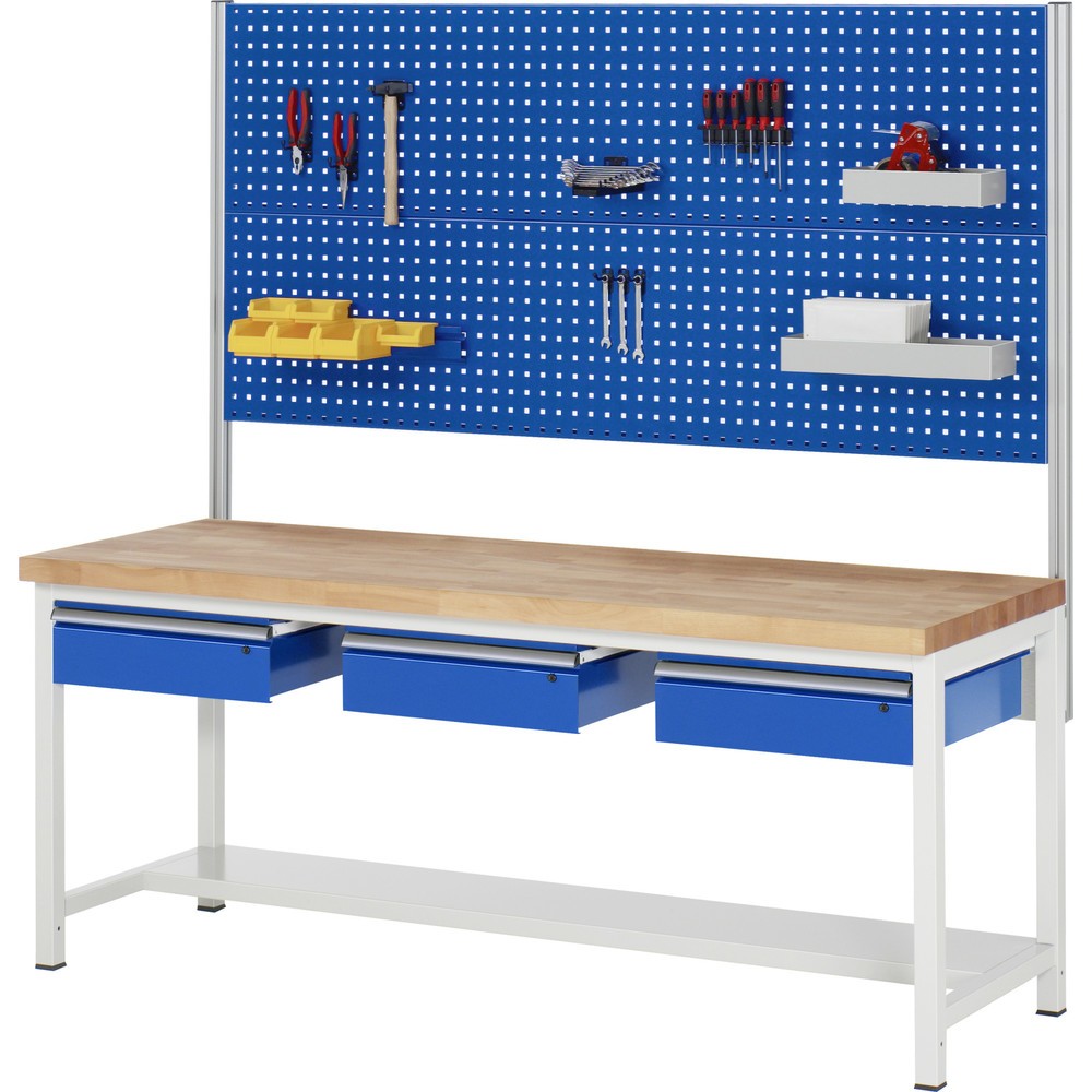 Produktabbildung Nr. 4: RAU Werkbank Serie 8000, HxBxT 840 x 2.000 x 900 mm, 3 Schubladen, Schubladen-TK 50 kg