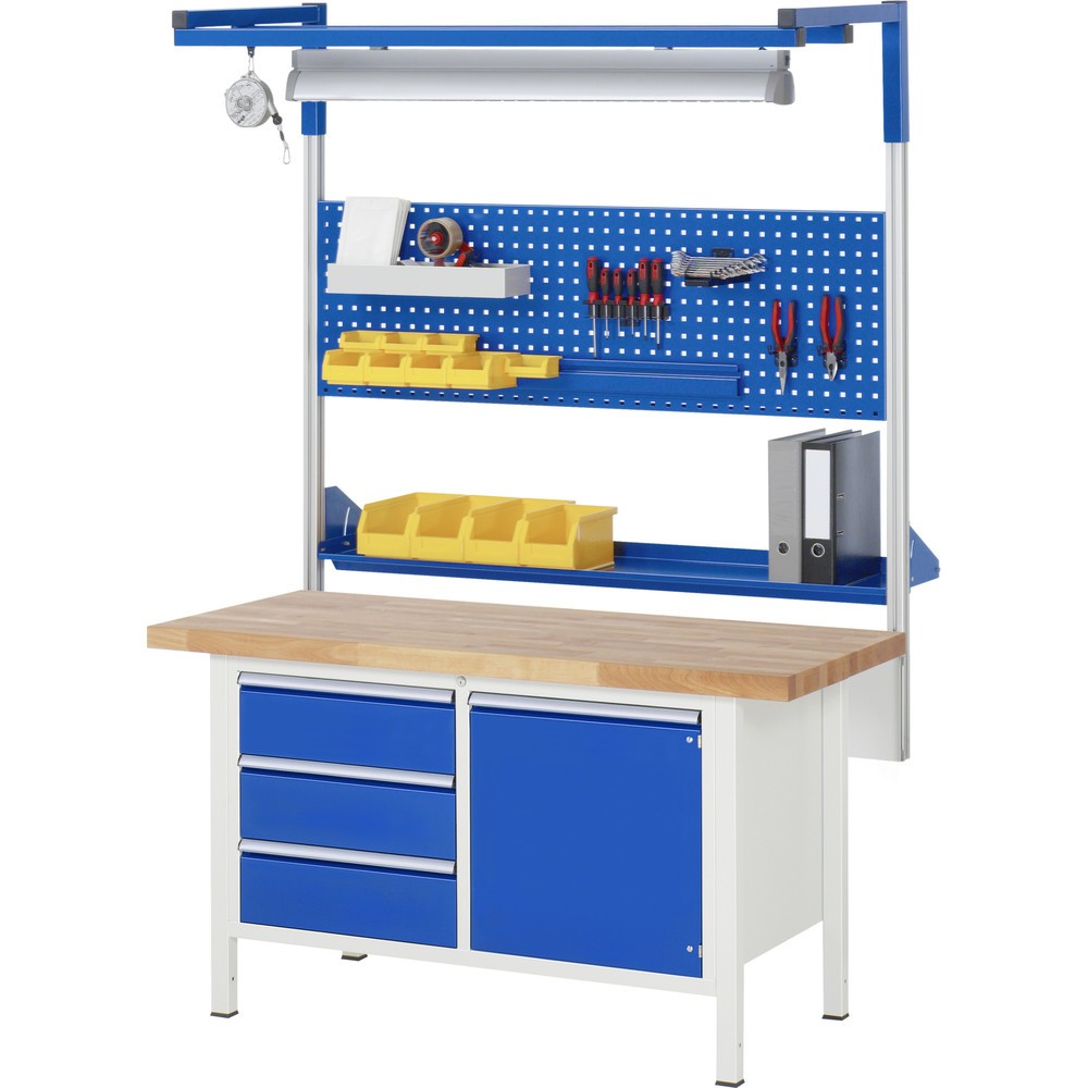 Produktabbildung Nr. 5: RAU Werkbank Serie 8000, 1 Doppel-Container, HxBxT 840 x 1.500 x 700 mm, 6 x 90%-Auszug-Schubladen 2 x 120, 2 x 150, 2 x 270 mm, Schubladen-TK 100 kg