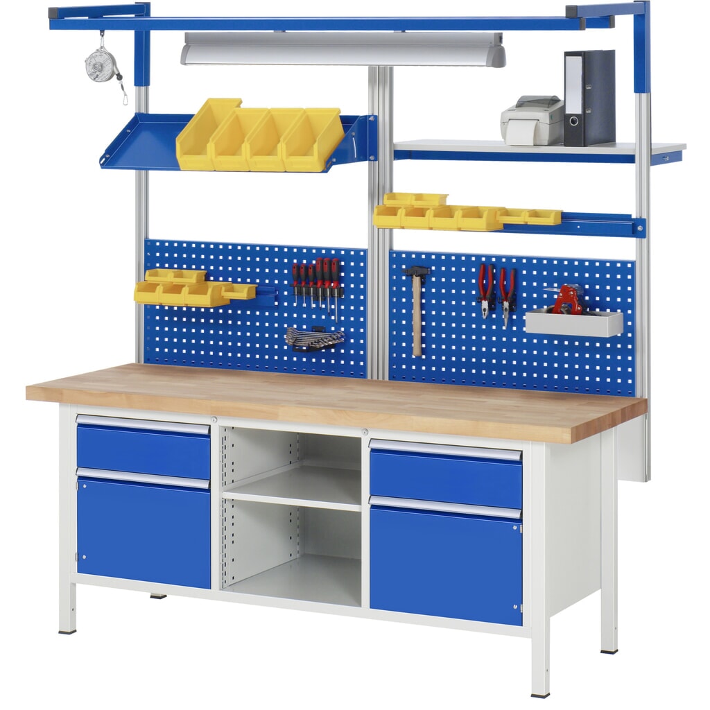 Produktabbildung Nr. 5: RAU Werkbank Serie 8000, 1 Dreifach-Container, HxBxT 840 x 2.000 x 700 mm, 11 Schublade 4 x 90, 7 x 180 mm, Schubladen-TK 100 kg