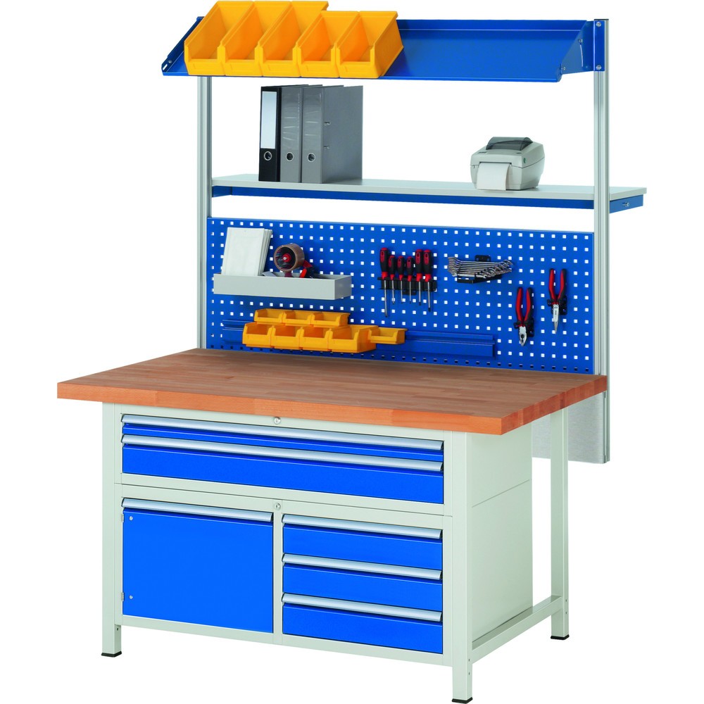 Produktabbildung Nr. 5: RAU Werkbank Serie 8000, 1 Dreifach-Container, HxBxT 840 x 1.500 x 900 mm, 9 x 90%-Auszug-Schubladen, 2 XXL Schubladen oben