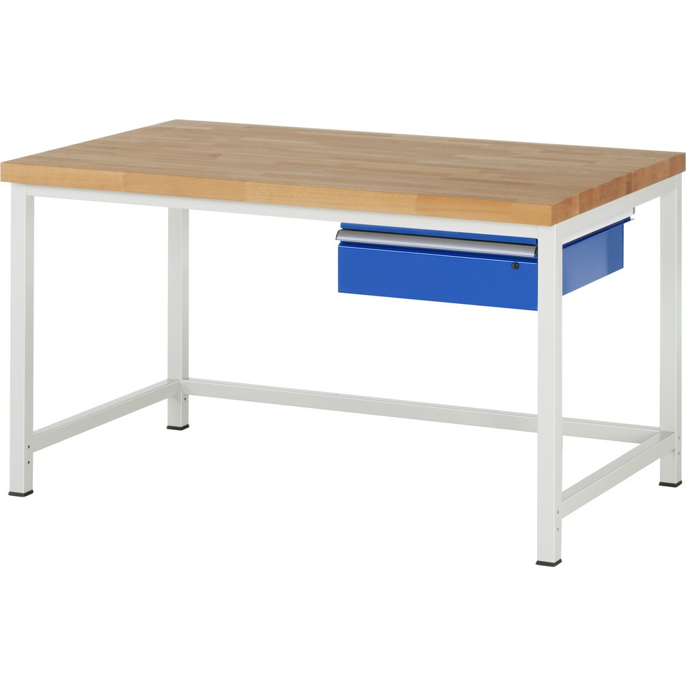 Produktabbildung: RAU Werkbank Serie 8000, HxBxT 840-1.040 x 1.500 x 900 mm, 1 Schublade