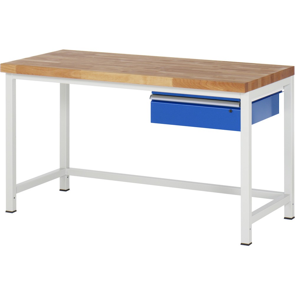 Produktabbildung: RAU Werkbank Serie 8000, HxBxT 840-1.040 x 1.500 x 700 mm, 1 Schublade