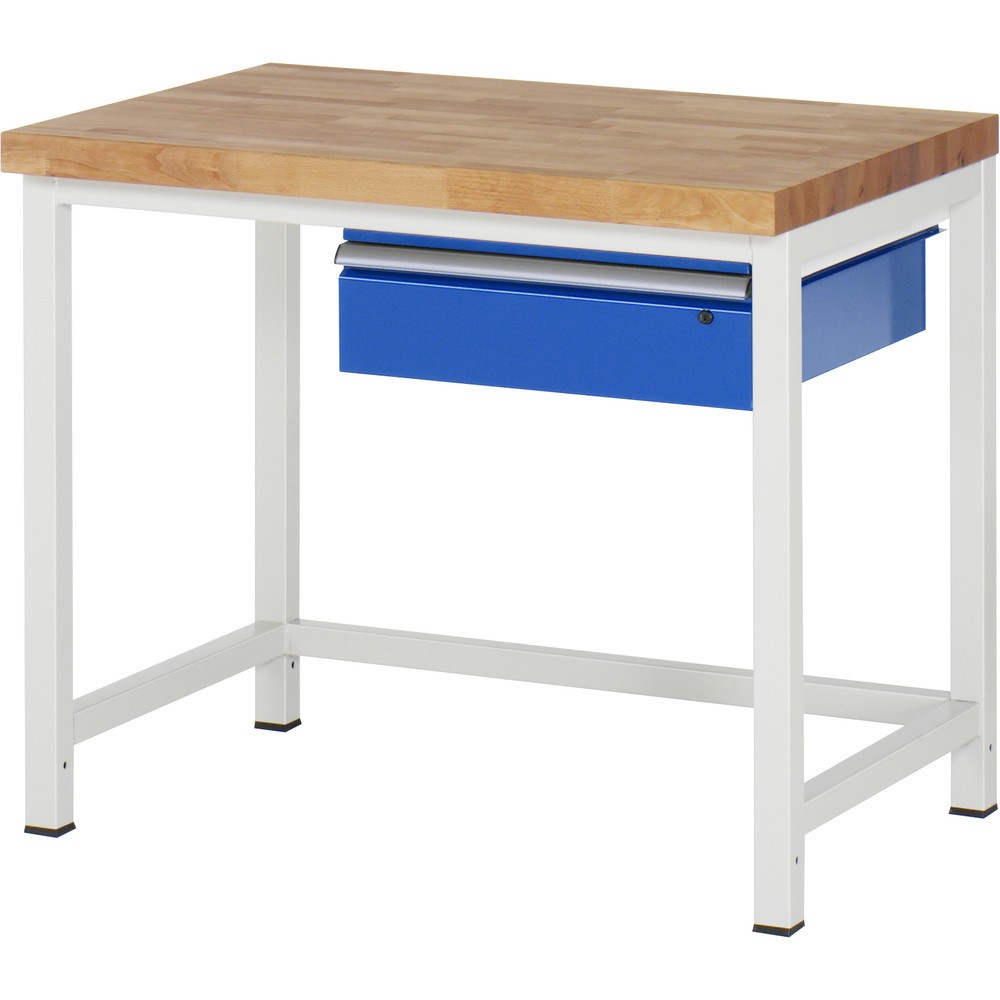 Produktabbildung: RAU Werkbank Serie 8000, HxBxT 840-1.040 x 1.000 x 700 mm, 1 Schublade