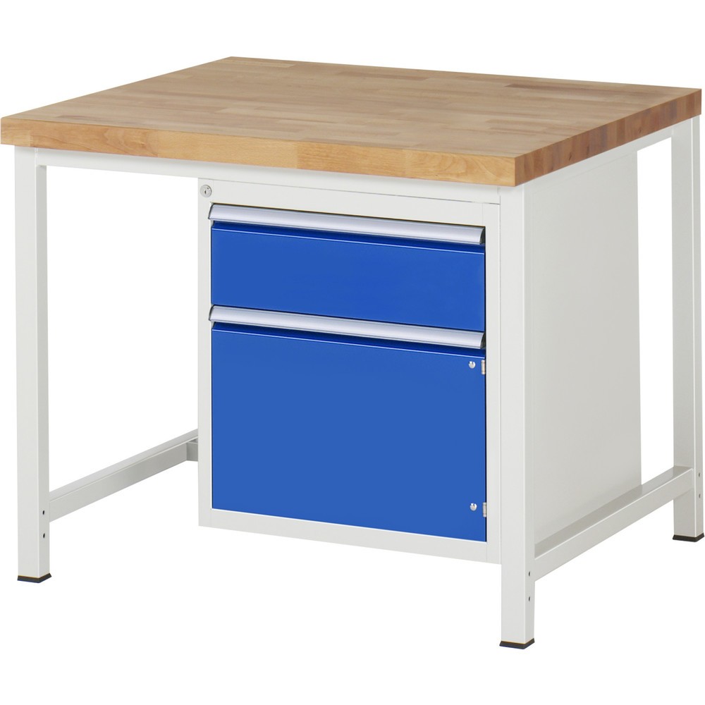 Produktabbildung Nr. 1: RAU Werkbank Serie 8000, 1 Flügeltür, HxBxT 840-1.040 x 1.000 x 900 mm, 1 x 90%-Auszug-Schublade, ErgoScript