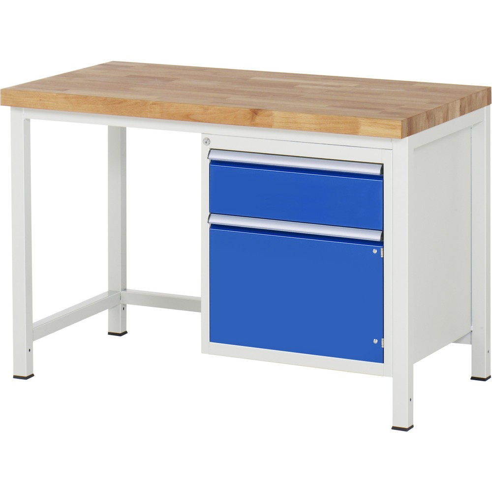 Produktabbildung Nr. 1: RAU Werkbank Serie 8000, 1 Flügeltür, HxBxT 840 x 1.250 x 700 mm, 1 x 100%-Auszug-Schublade, ErgoScript