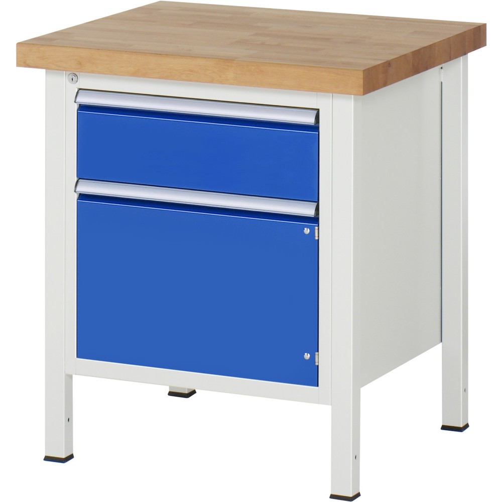 Produktabbildung Nr. 1: RAU Werkbank Serie 8000, 1 Flügeltür, HxBxT 840-1.040 x 750 x 700 mm, 1 x 90%-Auszug-Schublade, ErgoScript