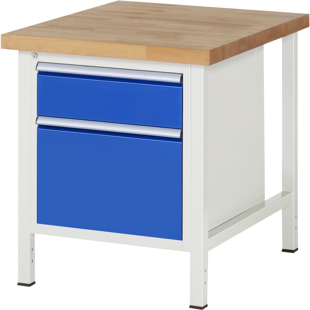 Produktabbildung Nr. 1: RAU Werkbank Serie 8000, HxBxT 840 x 750 x 900 mm, 2 x 90%-Auszug-Schubladen 1 x 180, 1 x 360 mm, Schubladen-TK 100 kg