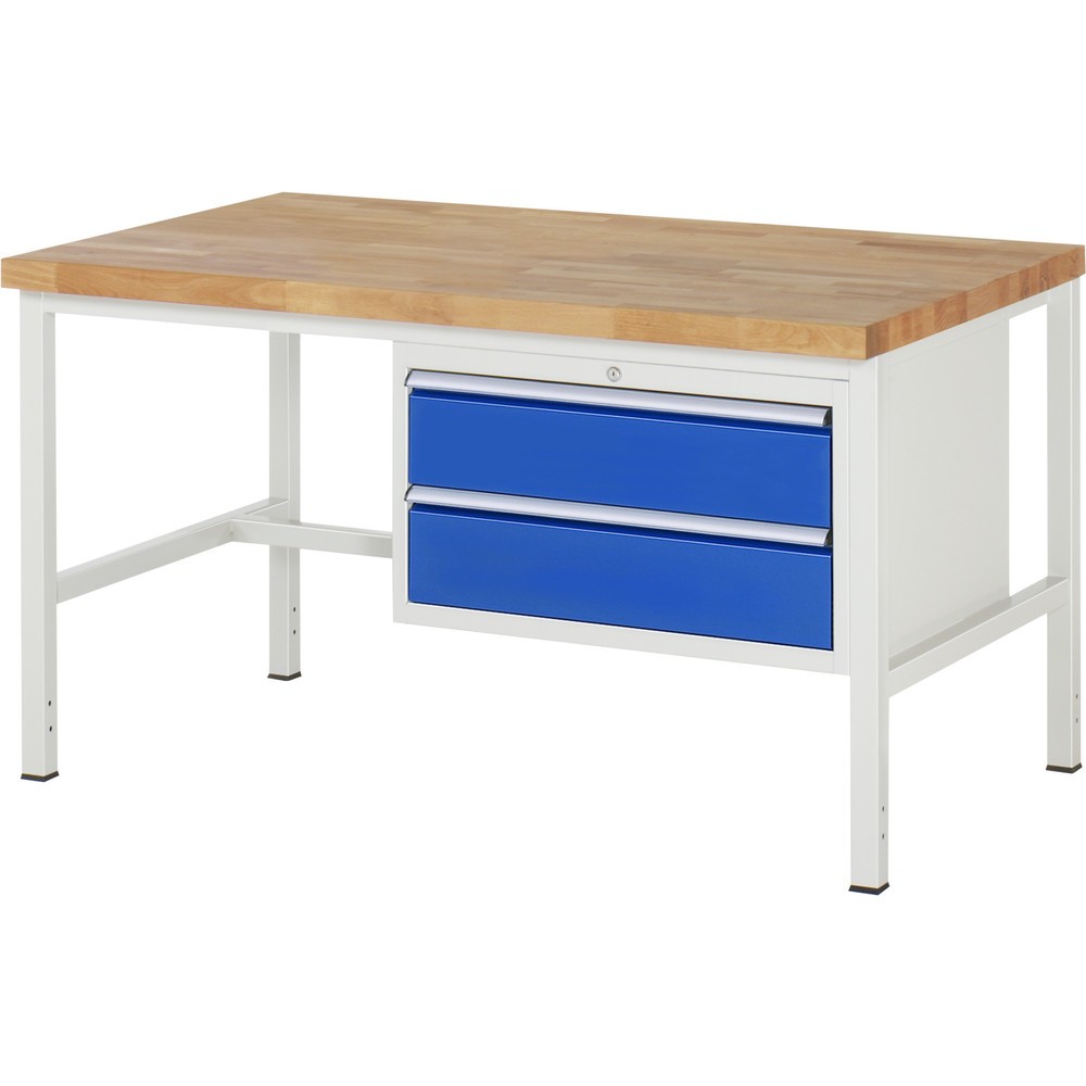 Produktabbildung Nr. 1: RAU Werkbank Serie 8000, HxBxT 840 x 1.500 x 900 mm, 2 x 100%-Auszug-Schubladen 2 x 180 mm, Schubladen-TK 75 kg