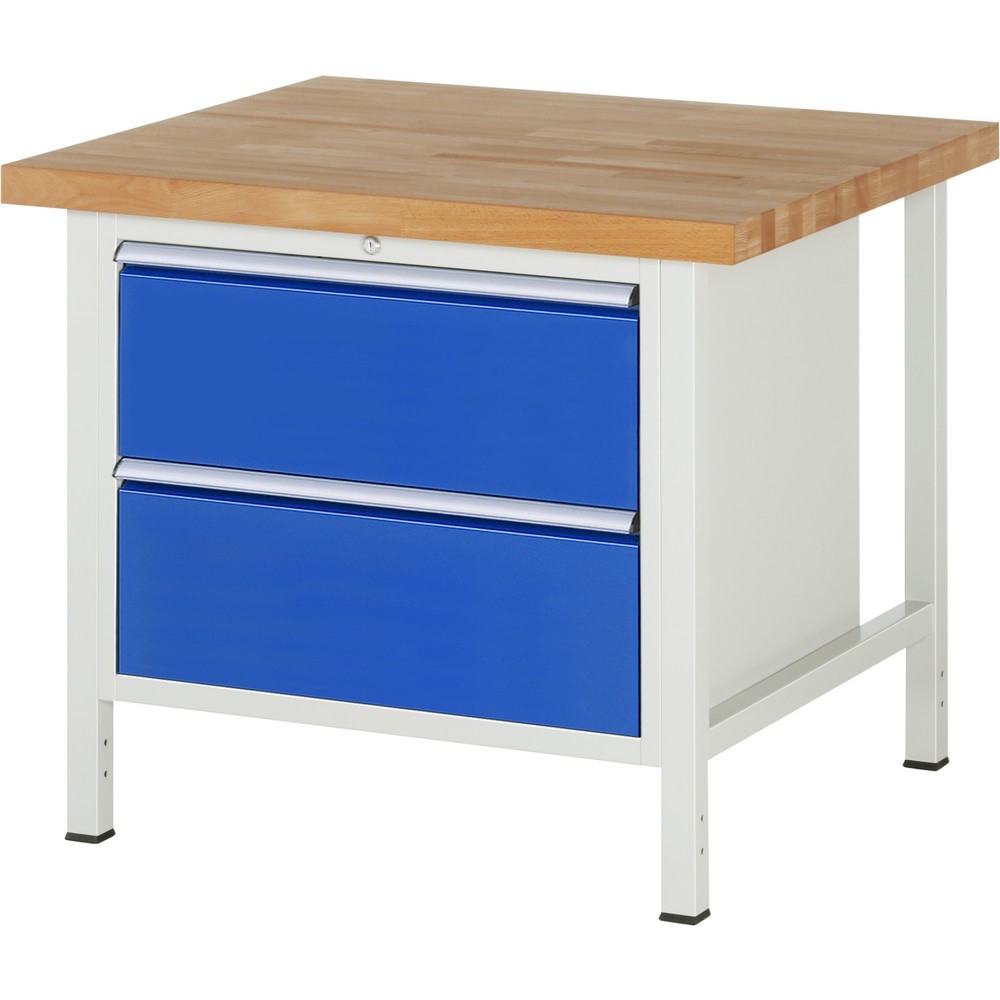 Produktabbildung Nr. 1: RAU Werkbank Serie 8000, HxBxT 840-1.040 x 1.000 x 900 mm, 2 x 100%-Auszug-Schubladen 2 x 270 mm, Schubladen-TK 75 kg