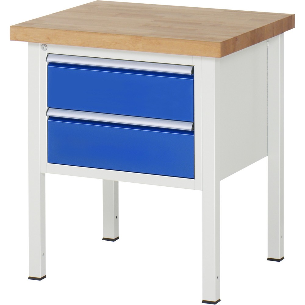 Produktabbildung Nr. 1: RAU Werkbank Serie 8000, HxBxT 840 x 750 x 700 mm, 2 x 100%-Auszug-Schubladen 2 x 180 mm, Schubladen-TK 100 kg