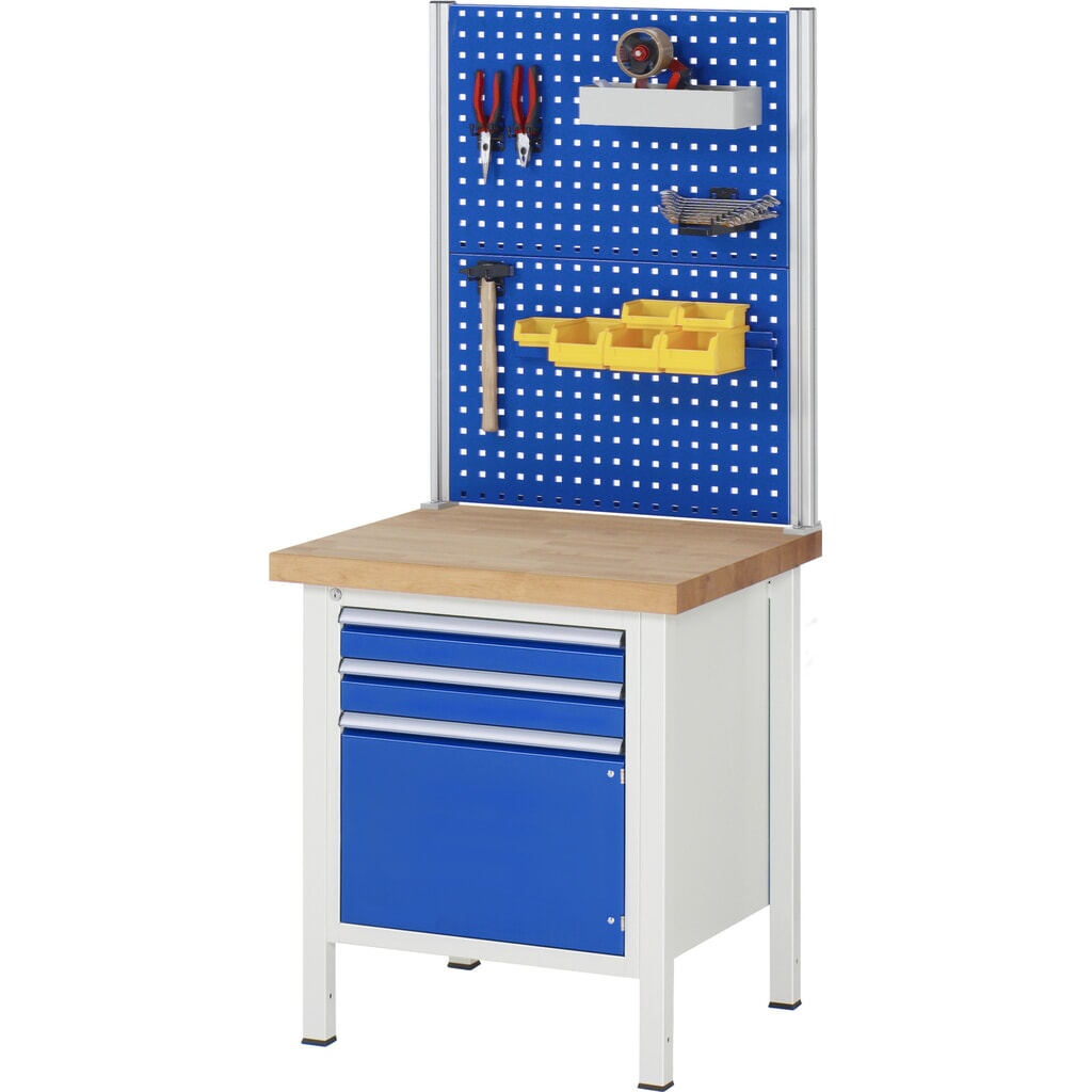 RAU Werkbank Serie 8000, 1 Flügeltür, HxBxT 840-1.040 x 750 x 700 mm, 1 x 90%-Auszug-Schublade, ErgoScript Produktabbildung Nr. 8: RAU Werkbank Serie 8000, 1 Flügeltür, HxBxT 840-1.040 x 750 x 700 mm, 1 x 90%-Auszug-Schublade, ErgoScript