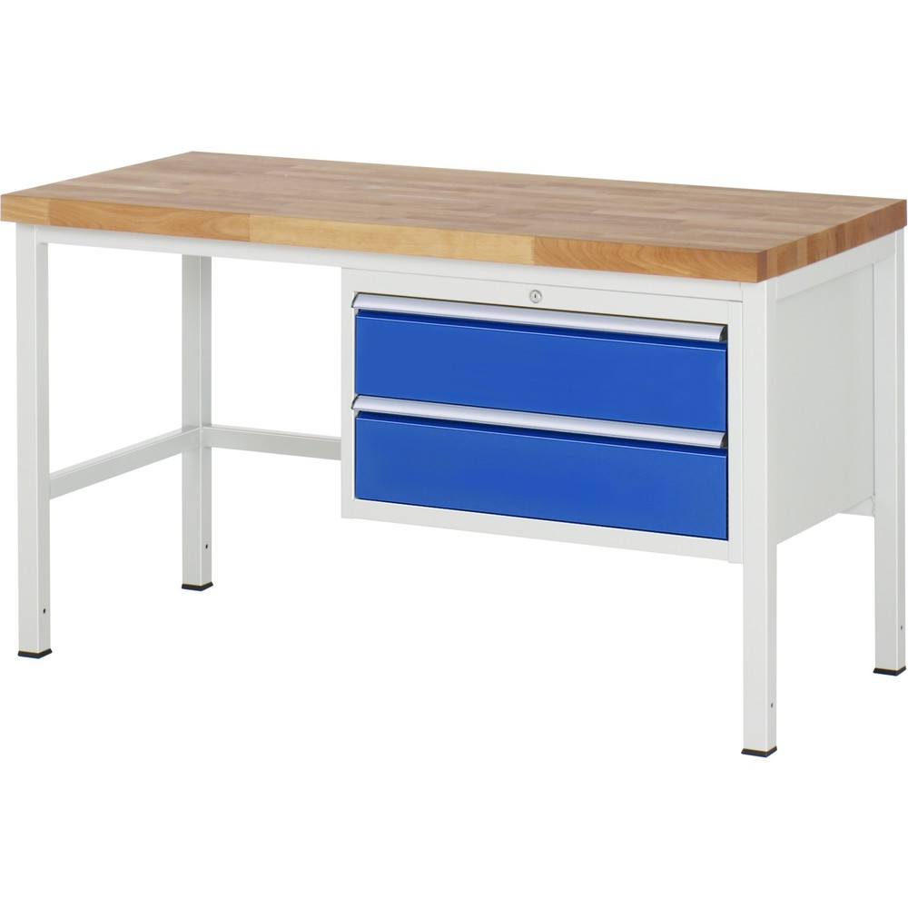 Produktabbildung Nr. 1: RAU Werkbank Serie 8000, HxBxT 840-1.040 x 1.500 x 700 mm, 2 x 100%-Auszug-Schubladen 2 x 180 mm, Schubladen-TK 75 kg