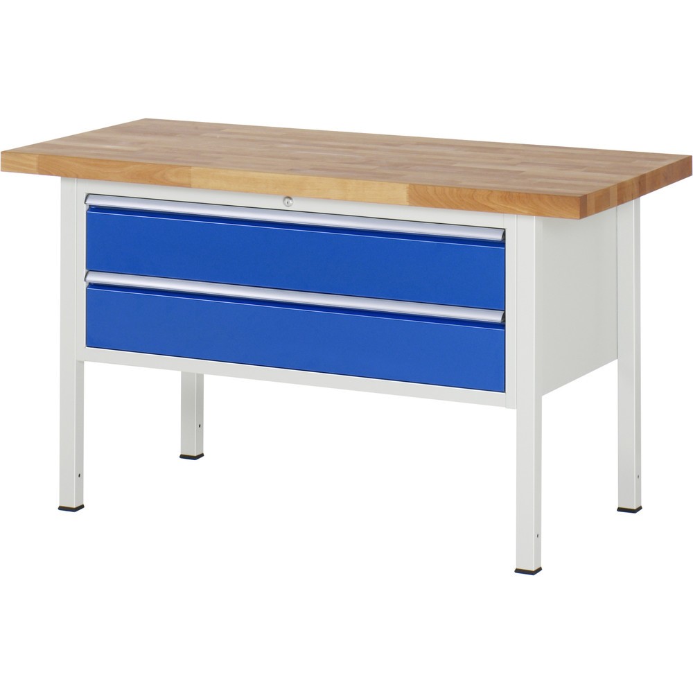 Produktabbildung Nr. 1: RAU Werkbank Serie 8000, HxBxT 840 x 1.500 x 700 mm, 2 x 100%-Auszug-Schubladen 2 x 180 mm, Schubladen-TK 50 kg