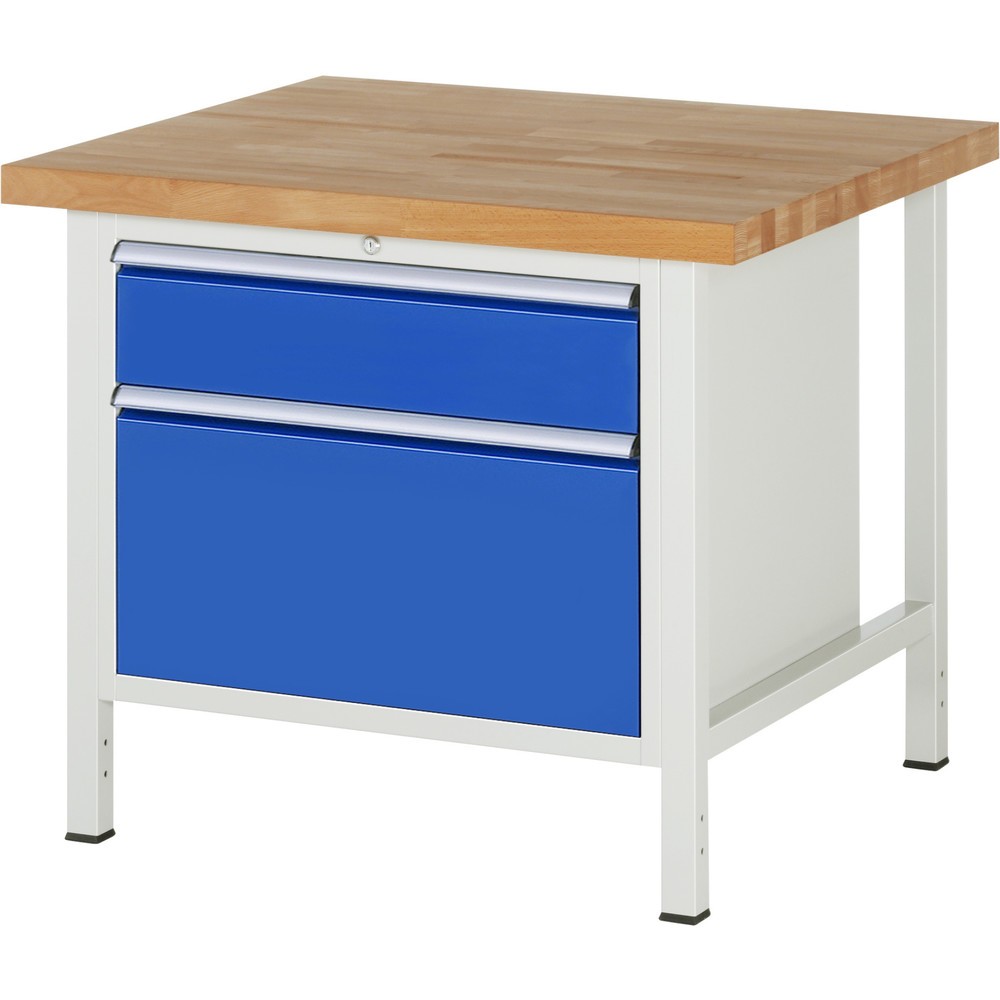 Produktabbildung Nr. 1: RAU Werkbank Serie 8000, HxBxT 840-1.040 x 1.000 x 900 mm, 2 x 100%-Auszug-Schubladen 1 x 180, 1 x 360 mm, Schubladen-TK 75 kg