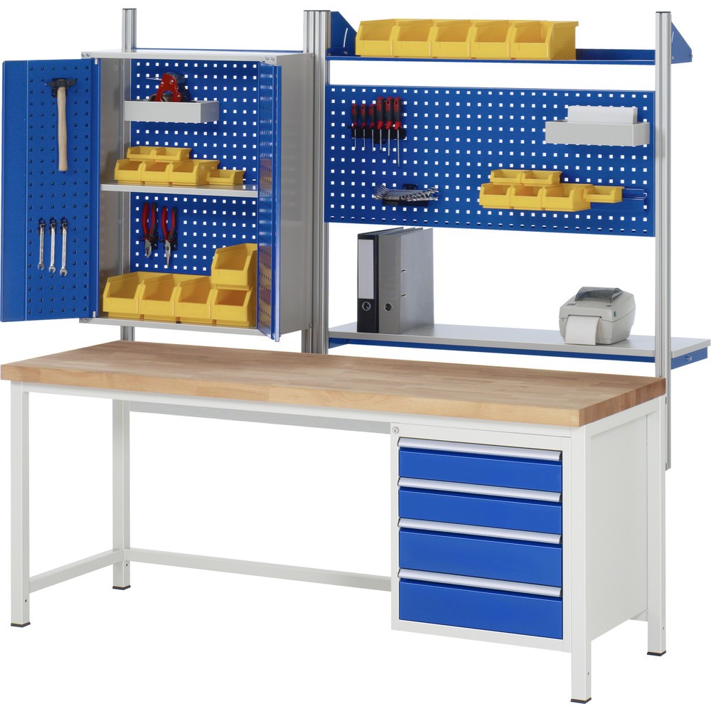Produktabbildung Nr. 4: RAU Werkbank Serie 8000, HxBxT 840 x 2.000 x 700 mm, 4 x 90%-Auszug-Schubladen 1 x 60, 2 x 90, 1 x 120 mm, Schubladen-TK 100 kg