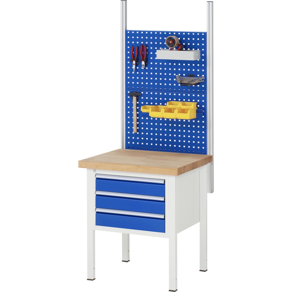 Produktabbildung Nr. 5: RAU Werkbank Serie 8000, HxBxT 840 x 750 x 700 mm, 3 x 90%-Auszug-Schubladen 1 x 60, 1 x 120, 1 x 180 mm, Schubladen-TK 100 kg