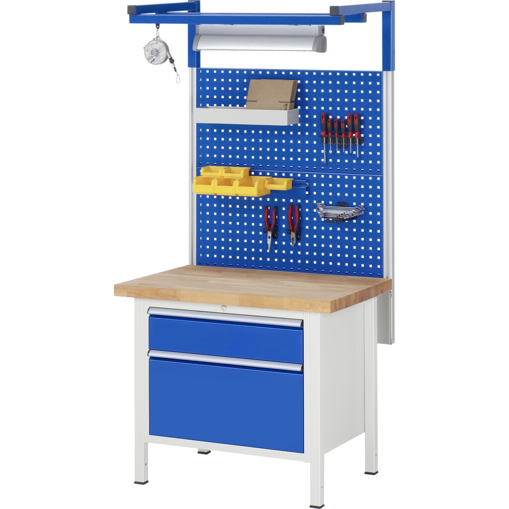 Produktabbildung Nr. 7: RAU Werkbank Serie 8000, HxBxT 840-1.040 x 1.000 x 700 mm, 3 x 90%-Auszug-Schubladen 1 x 60, 1 x 120, 1 x 180 mm, Breite 680 mm