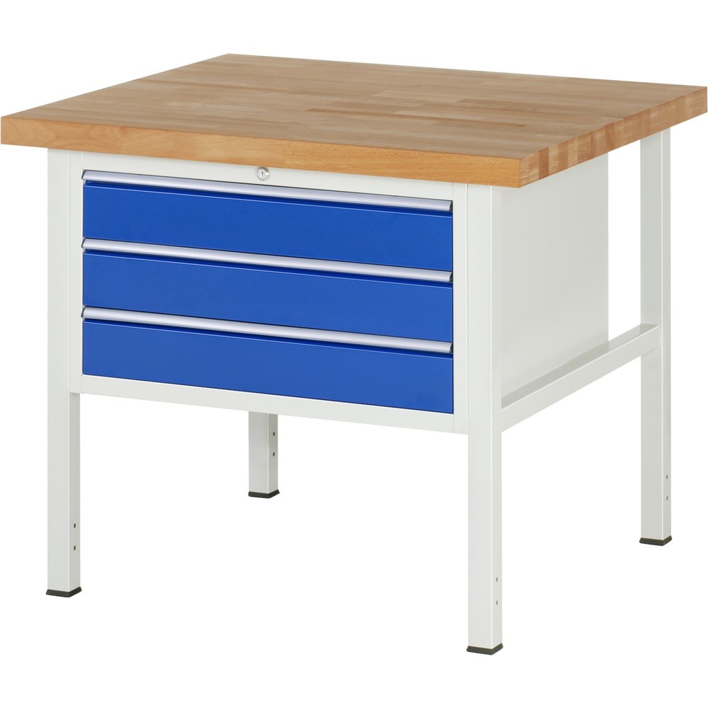 Produktabbildung Nr. 1: RAU Werkbank Serie 8000, HxBxT 840 x 1.000 x 900 mm, 3 x 90%-Auszug-Schubladen 3 x 120 mm, Schubladen-TK 75 kg