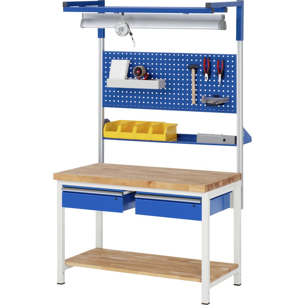 Produktabbildung Nr. 4: RAU Werkbank Serie 8000, HxBxT 840 x 1.250 x 700 mm, 2 Schubladen, Schubladen-TK 50 kg
