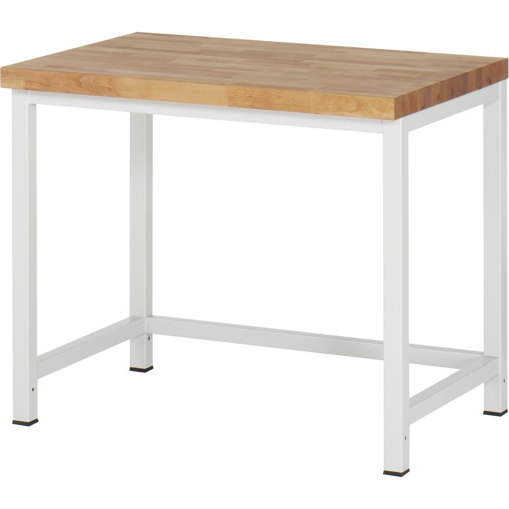 Produktabbildung: RAU Werkbank Serie 8000, Arbeitsplatte Buche massiv, Stärke 40 mm, HxBxT 840 x 1.000 x 700 mm