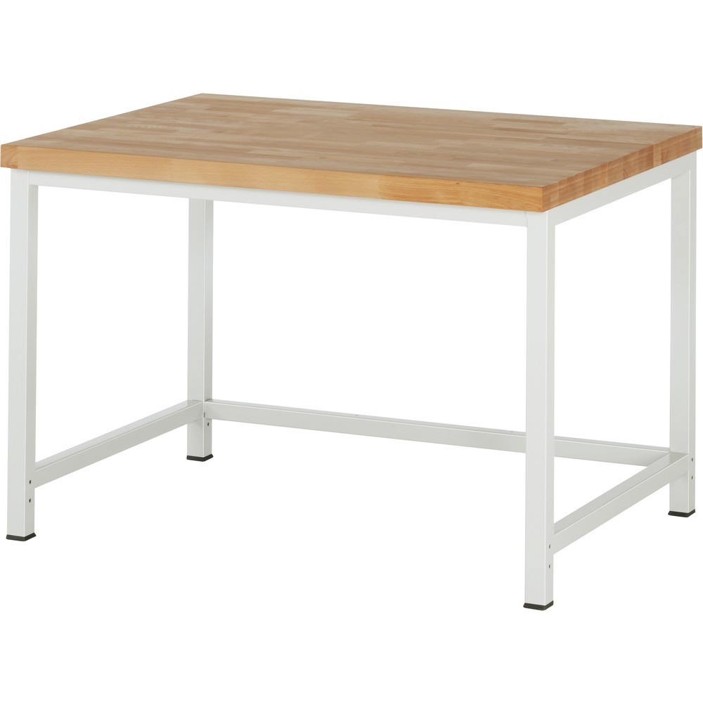 Produktabbildung: RAU Werkbank Serie 8000, Arbeitsplatte Buche massiv, Stärke 40 mm, HxBxT 840 x 1.250 x 900 mm