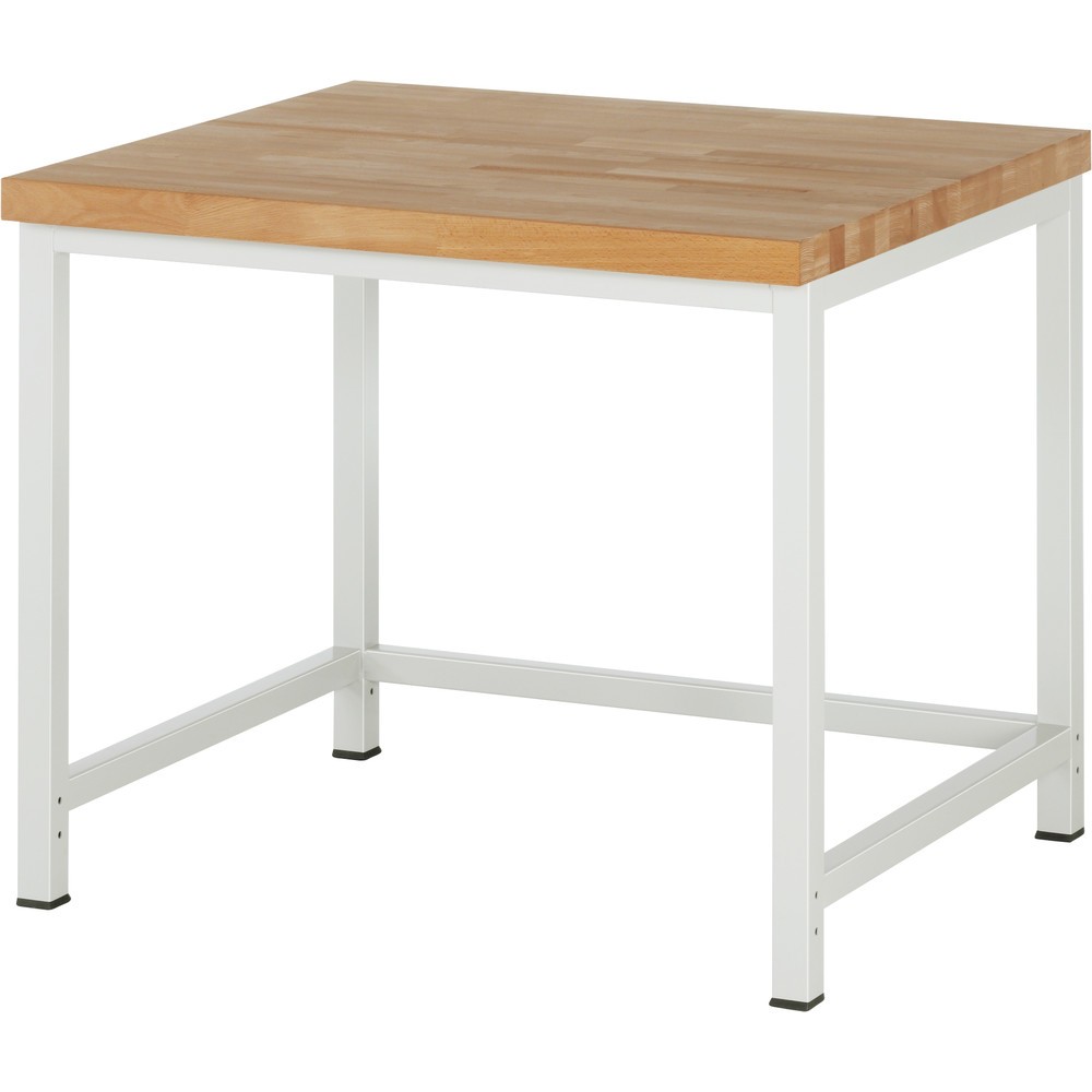 Produktabbildung: RAU Werkbank Serie 8000, Arbeitsplatte Buche massiv, Stärke 40 mm, HxBxT 840 x 1.000 x 900 mm