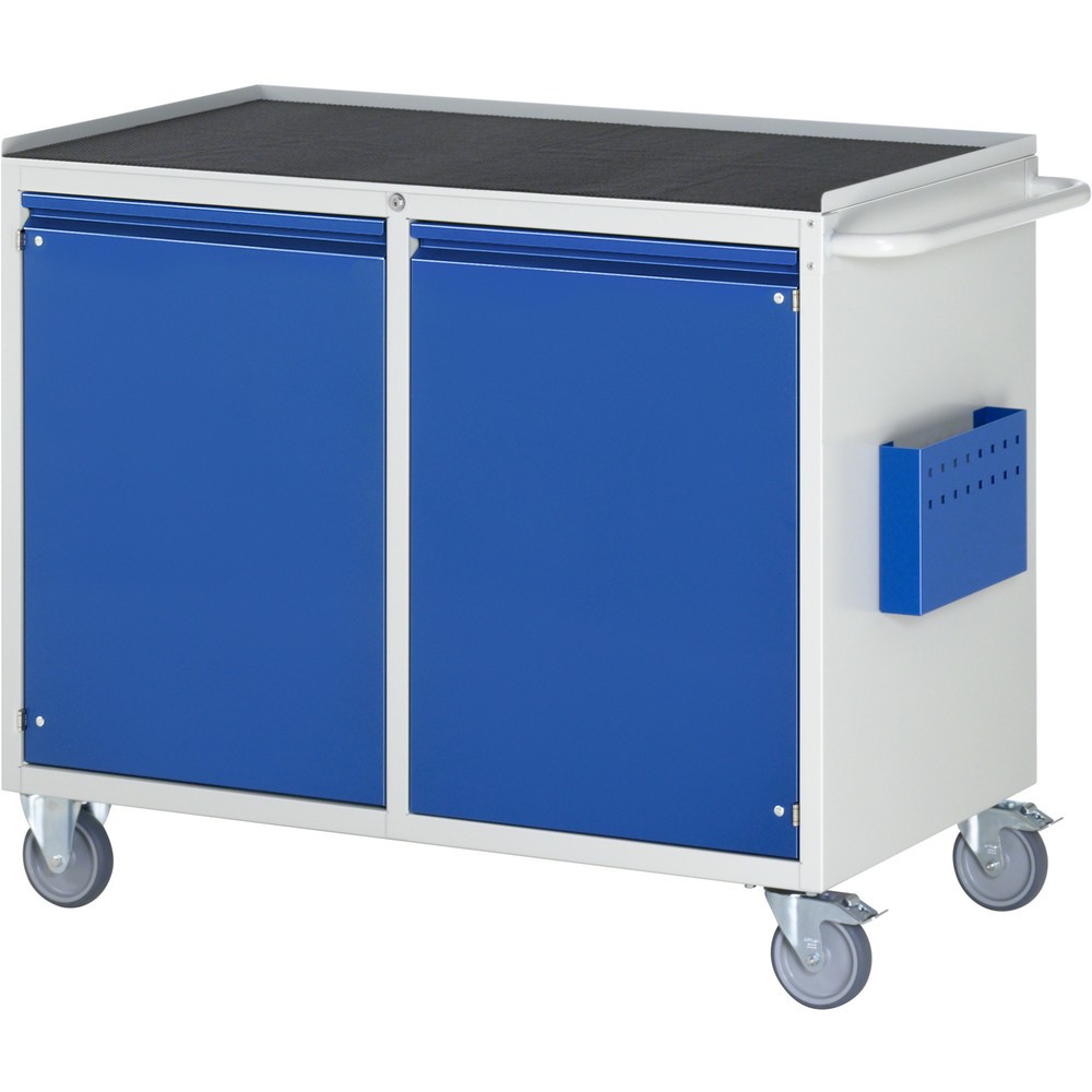 Produktabbildung Nr. 1: RAU Werkstattwagen Serie 7000, HxBxT 975 x 1.145 x 650 mm, 2 Flügeltüren, Arbeitsplatte Metall, integrierte Griffleiste