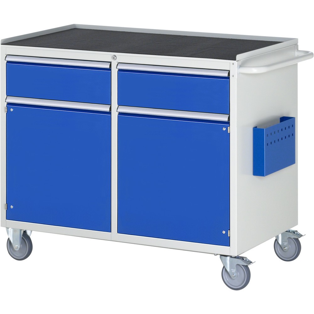 Produktabbildung Nr. 1: RAU Werkstattwagen Serie 7000, HxBxT 975 x 1.145 x 650 mm, 2 Flügeltüren, 2 x 100%-Auszug-Schubladen 2 x 180 mm, Arbeitsplatte Metall, ErgoScript®