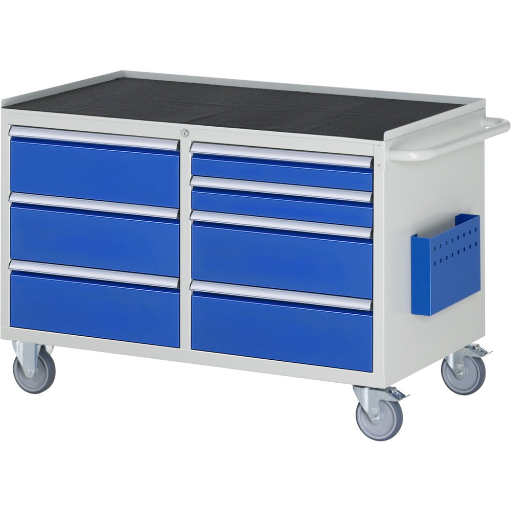Produktabbildung Nr. 1: RAU Werkstattwagen Serie 7000, HxBxT 795 x 1.145 x 650 mm, 7 x 100%-Auszug-Schubladen, Arbeitsplatte Metall