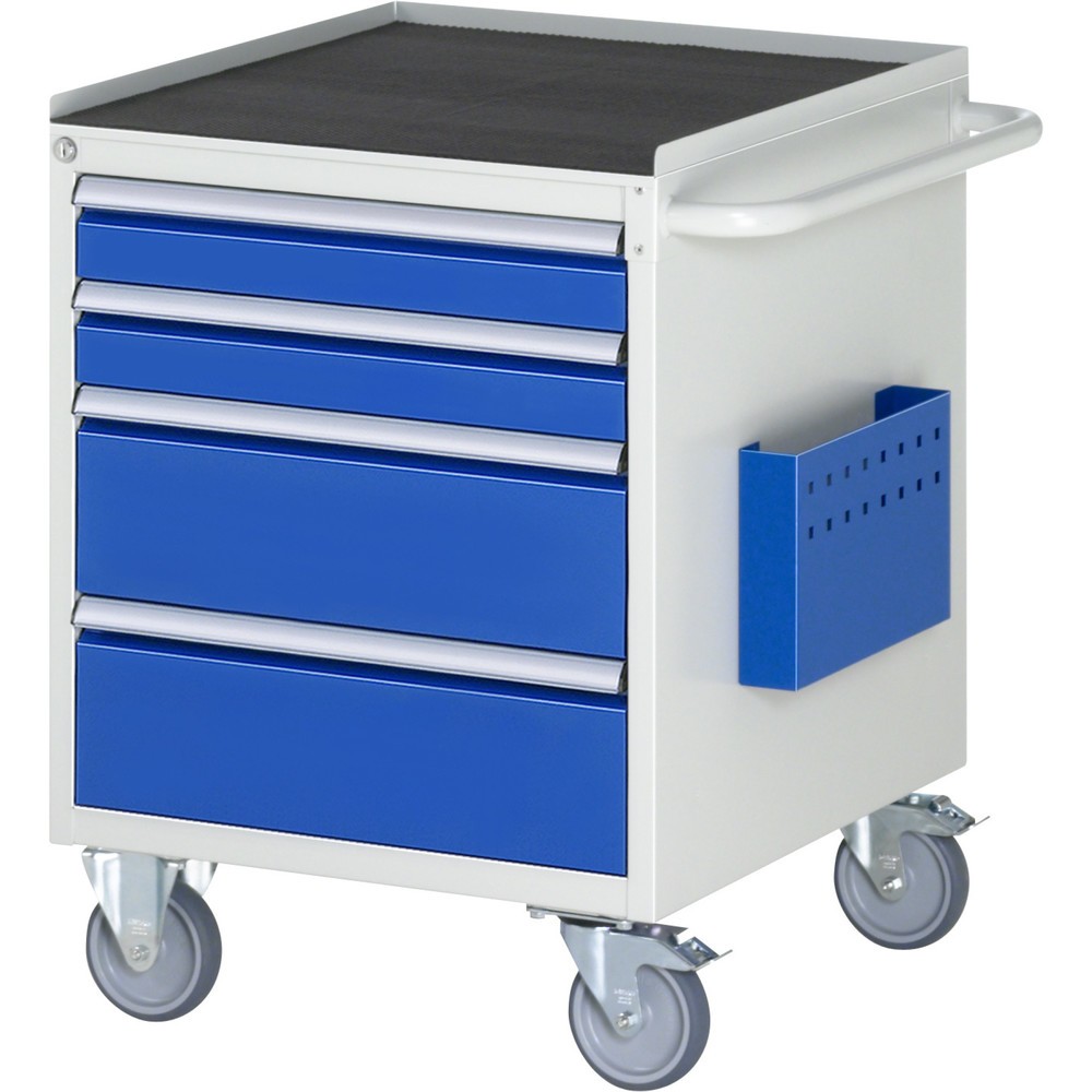 Produktabbildung: RAU Werkstattwagen Serie 7000, HxBxT 795 x 580 x 650 mm, 4 x 100%-Auszug-Schubladen 2 x 90, 2 x 180 mm, Arbeitsplatte Metall