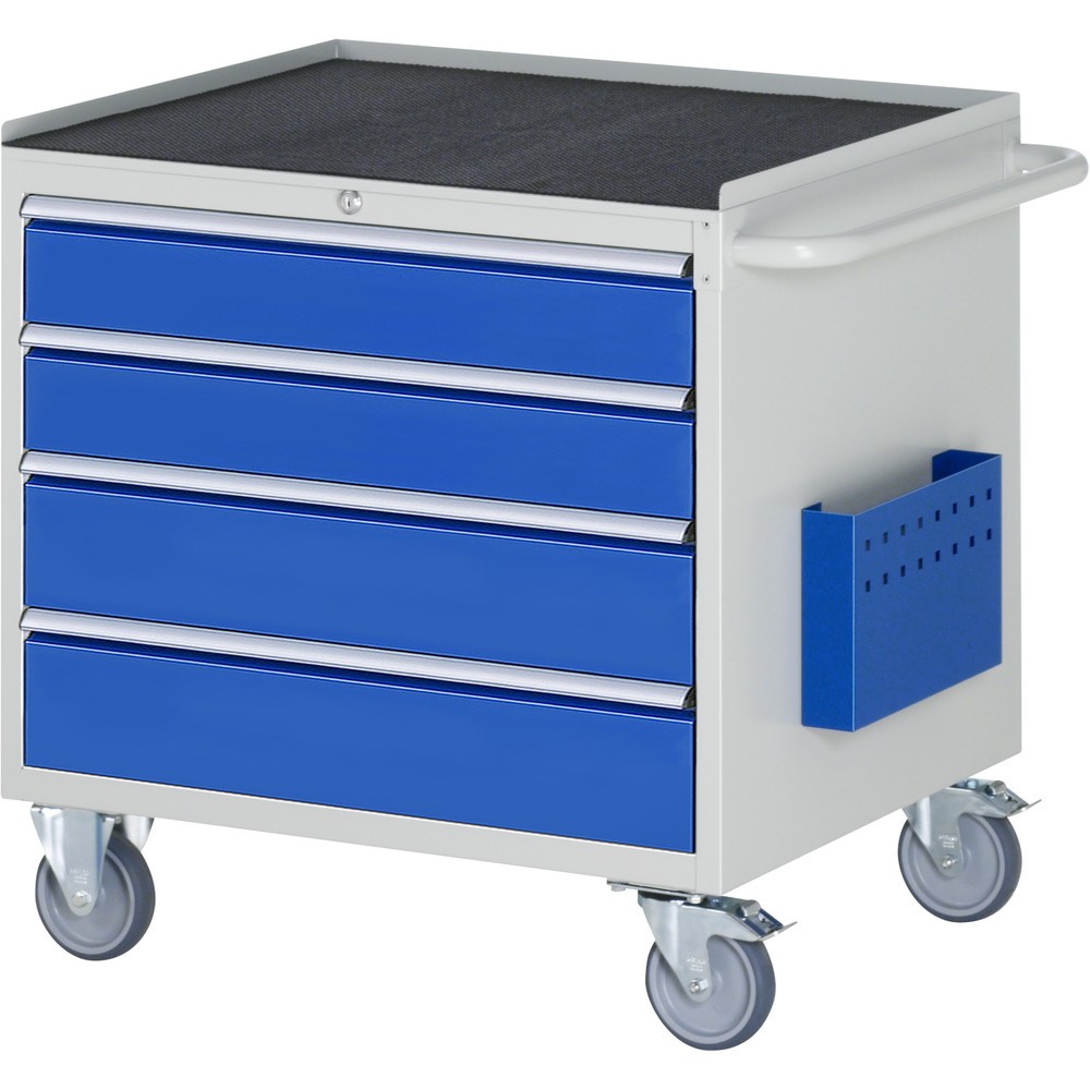 Produktabbildung: RAU Werkstattwagen Serie 7000, HxBxT 795 x 770 x 650 mm, 4 x 90%-Auszug-Schubladen 2 x 120, 2 x 150 mm, Arbeitsplatte Metall