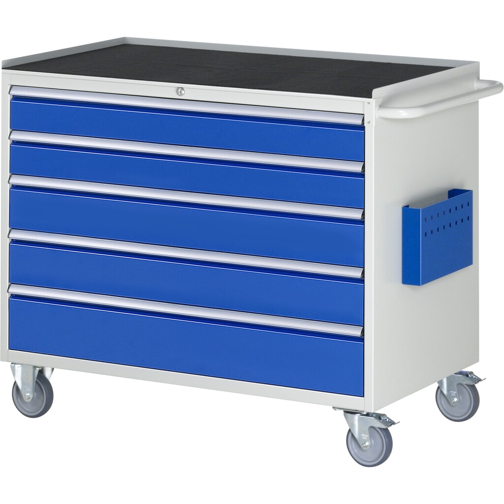 RAU Werkstattwagen Serie 7000, HxBxT 975 x 1.145 x 650 mm, 5 x 90%-Auszug-Schubladen 2 x 120, 2 x 150 mm, 1 x 180 mm, Arbeitsplatte Metall Produktabbildung: RAU Werkstattwagen Serie 7000, HxBxT 975 x 1.145 x 650 mm, 5 x 90%-Auszug-Schubladen 2 x 120, 2 x 150 mm, 1 x 180 mm, Arbeitsplatte Metall