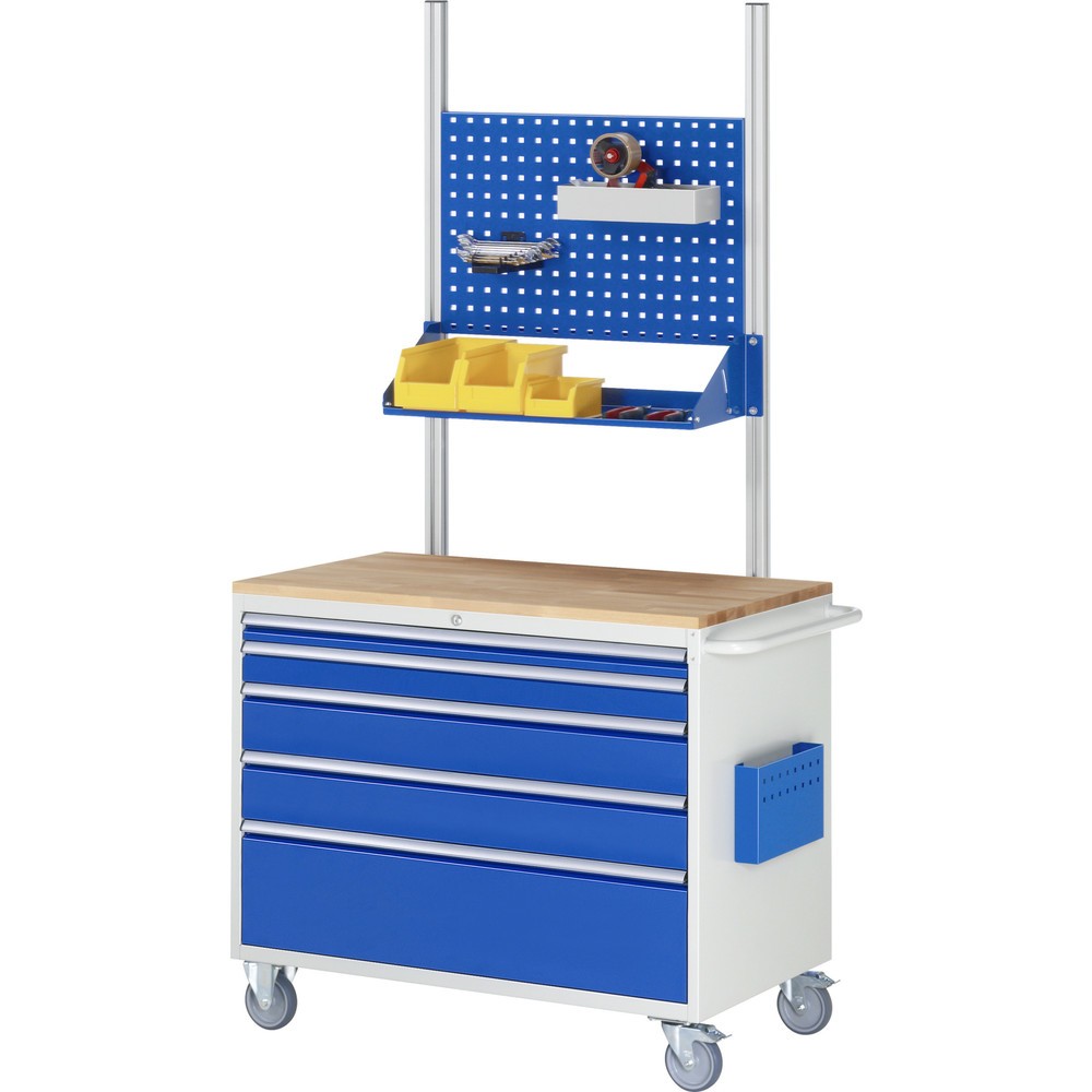 Produktabbildung Nr. 4: RAU Werkstattwagen Serie 7000, HxBxT 975 x 1.145 x 650 mm, 5 x 100%-Auszug-Schubladen 1 x 60, 1 x 90, 2 x 150, 1 x 270 mm, Arbeitsplatte Metall