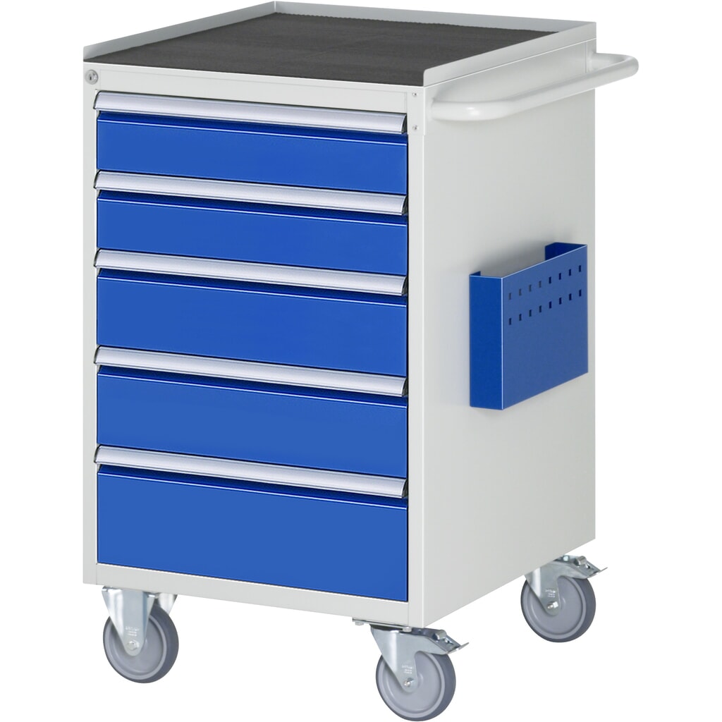 RAU Werkstattwagen Serie 7000, HxBxT 975 x 580 x 650 mm, 5 x 90%-Auszug-Schubladen 2 x 120, 2 x 150 mm, 1 x 180 mm, Arbeitsplatte Metall Produktabbildung: RAU Werkstattwagen Serie 7000, HxBxT 975 x 580 x 650 mm, 5 x 90%-Auszug-Schubladen 2 x 120, 2 x 150 mm, 1 x 180 mm, Arbeitsplatte Metall