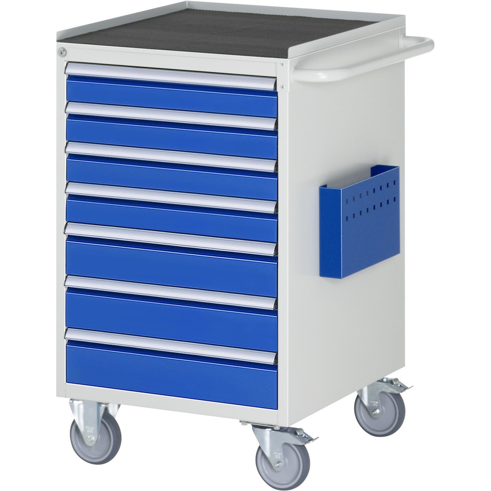 Produktabbildung: RAU Werkstattwagen Serie 7000, HxBxT 975 x 580 x 650 mm, 7 x 90%-Auszug-Schubladen 4 x 90, 3 x 120 mm, Arbeitsplatte Metall