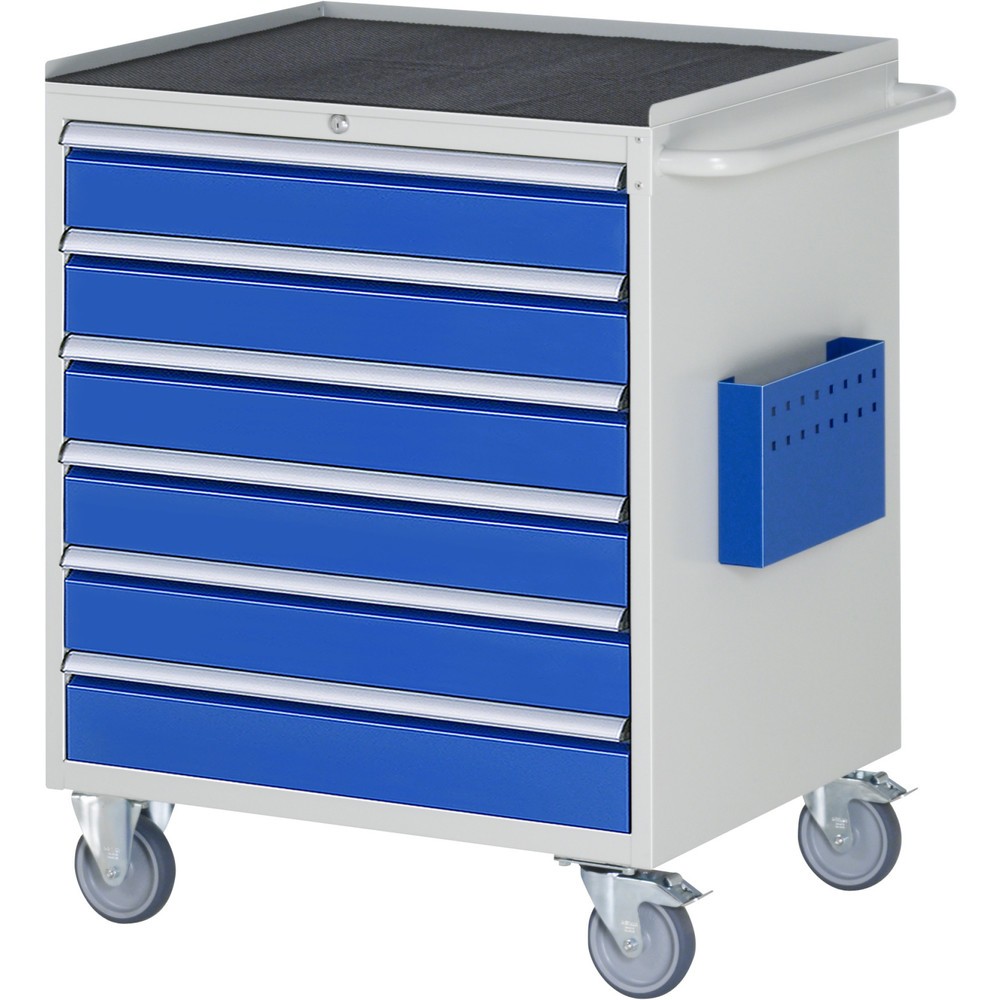 Produktabbildung Nr. 1: RAU Werkstattwagen Serie 7000, HxBxT 975 x 770 x 650 mm, 6 x 100%-Auszug-Schubladen 6 x 120 mm, Arbeitsplatte Metall