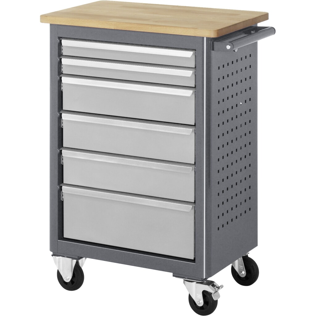 Produktabbildung Nr. 1: RAU Werkstattwagen , HxBxT 950 x 675 x 450 mm, 6 Schubladen, Arbeitsplatte Buche