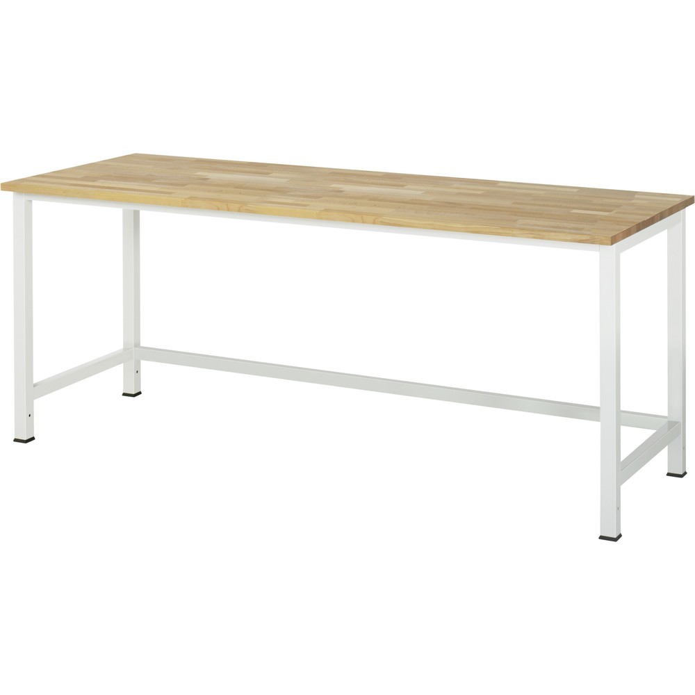Produktabbildung: RAU Werktisch 900, HxBxT 825 x 2.500 x 800 mm, Arbeitplatte Buche-Massiv