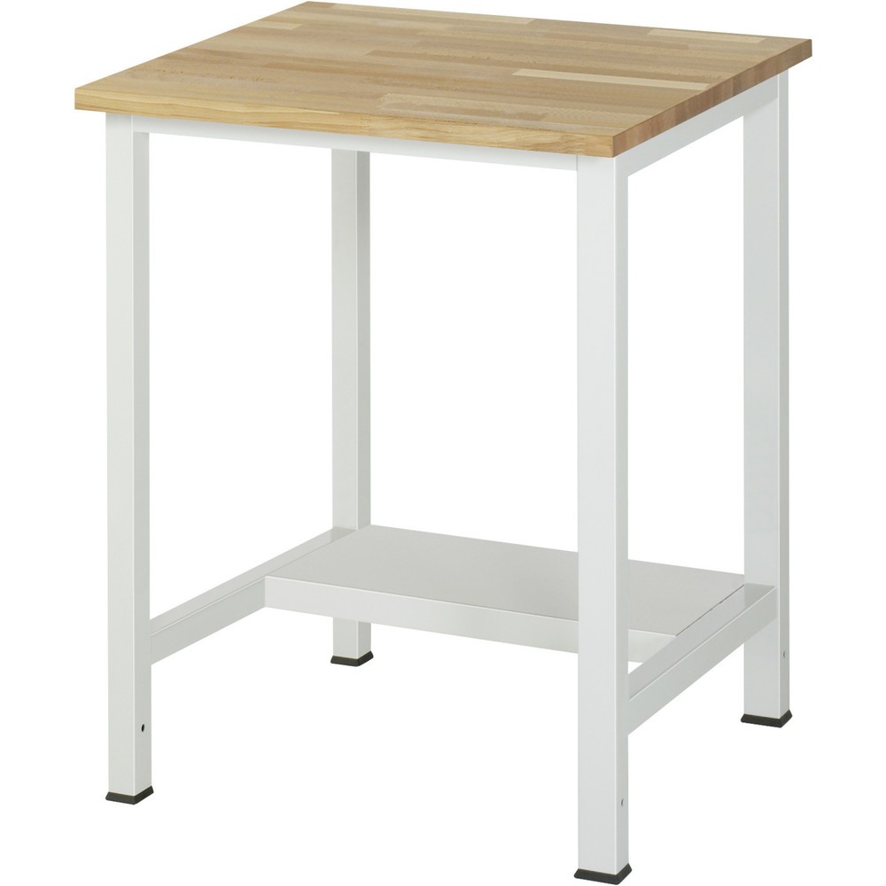 Produktabbildung: RAU Werktisch 900 mit Ablageboden Tiefe 320 mm, HxBxT 825 x 750 x 800 mm, Arbeitplatte Buche-Massiv
