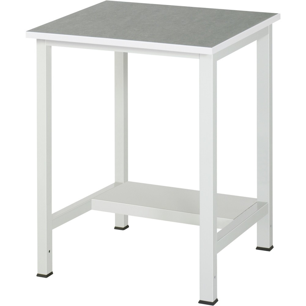 Produktabbildung: RAU Werktisch 900 mit Ablageboden Tiefe 320 mm, HxBxT 825 x 750 x 800 mm, Arbeitplatte Universal-/Linoleum-Belag
