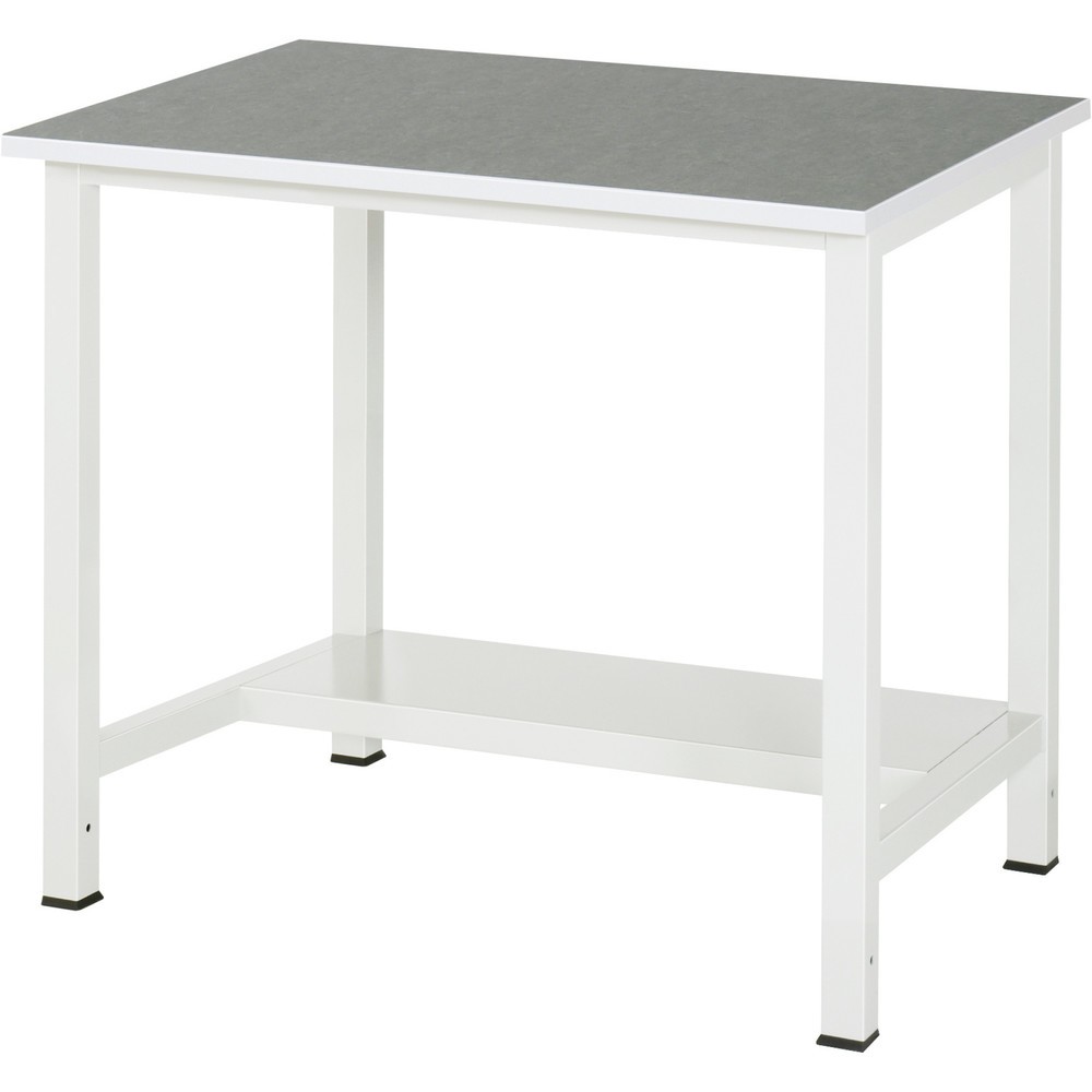 Produktabbildung: RAU Werktisch 900 mit Ablageboden Tiefe 320 mm, HxBxT 825 x 1.000 x 800 mm, Arbeitplatte Universal-/Linoleum-Belag