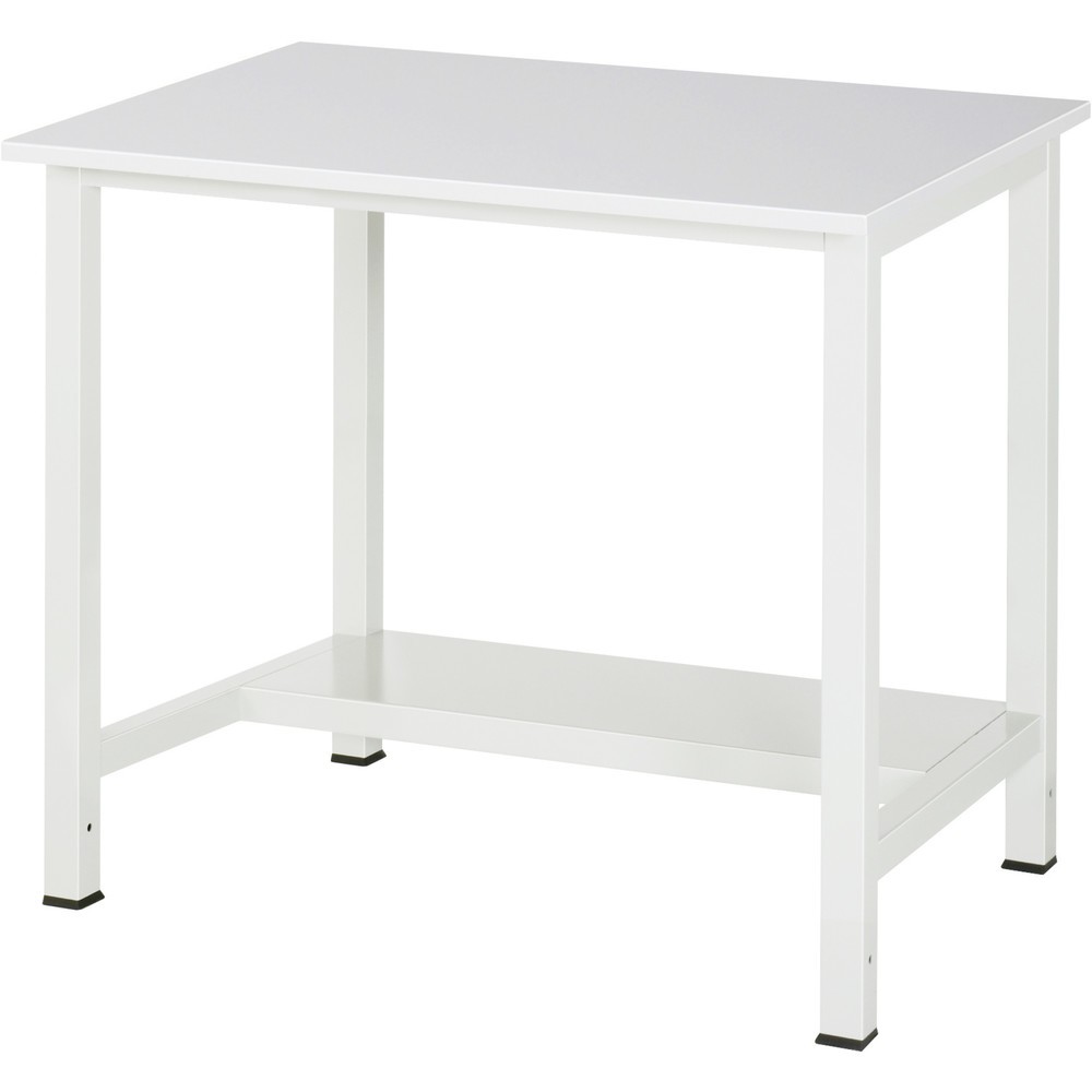 Produktabbildung: RAU Werktisch 900 mit Ablageboden Tiefe 320 mm, HxBxT 825 x 1.000 x 800 mm, Arbeitplatte Melamin-Belag