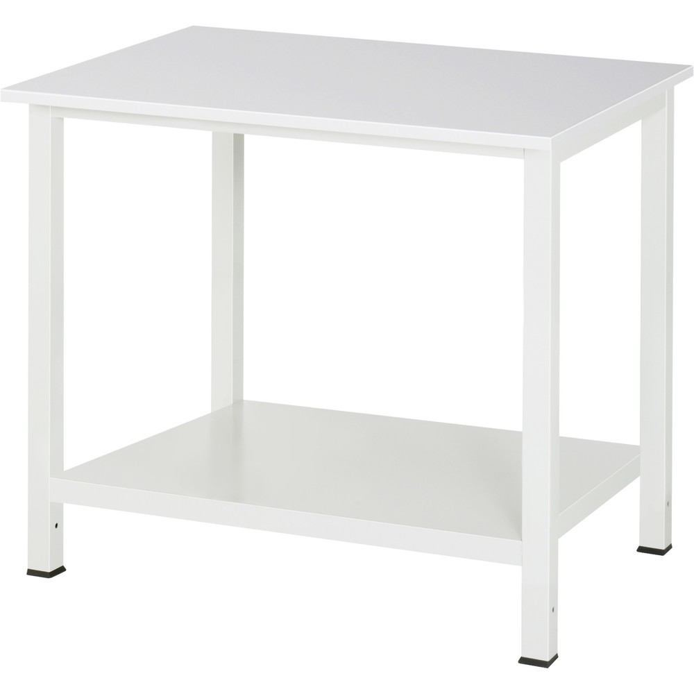 Produktabbildung: RAU Werktisch 900 mit Ablageboden Tiefe 650 mm, HxBxT 825 x 1.000 x 800 mm, Arbeitplatte EGB-Melamin-Belag