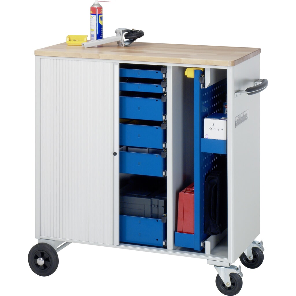 RAU Werkzeugwagen Serie adlatus, HxBxT 1.080 x 1.025 x 520 mm, 6 Schubladen 2 x 40, 3 x 105, 1 x 130 mm, Arbeitsplatte Buche Produktabbildung Nr. 4: RAU Werkzeugwagen Serie adlatus, HxBxT 1.080 x 1.025 x 520 mm, 6 Schubladen 2 x 40, 3 x 105, 1 x 130 mm, Arbeitsplatte Buche