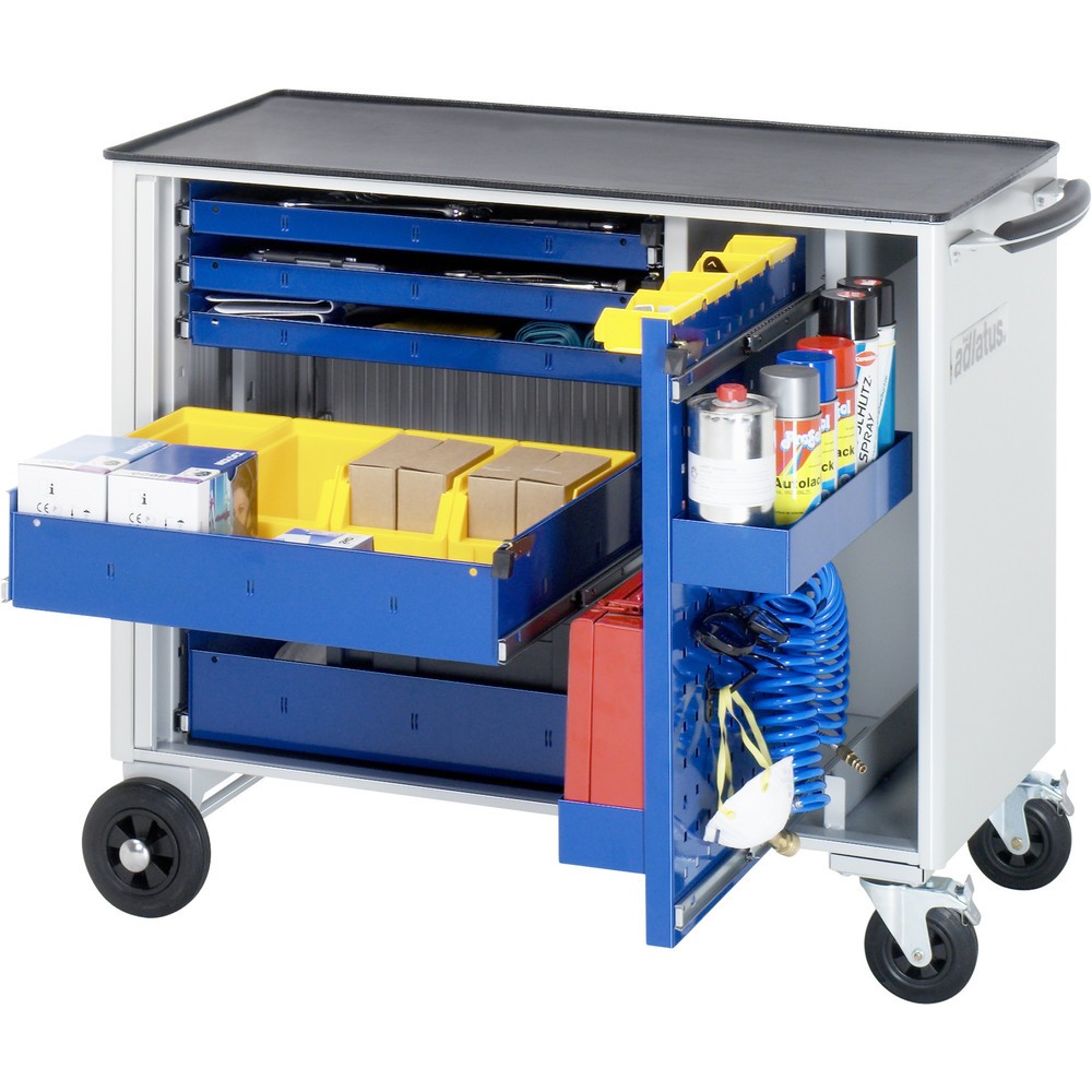 Produktabbildung Nr. 1: RAU Werkzeugwagen Serie adlatus, HxBxT 890 x 1.025 x 520 mm, 5 Schubladen 3 x 40, 2 x 105 mm, Arbeitsplatte Metall
