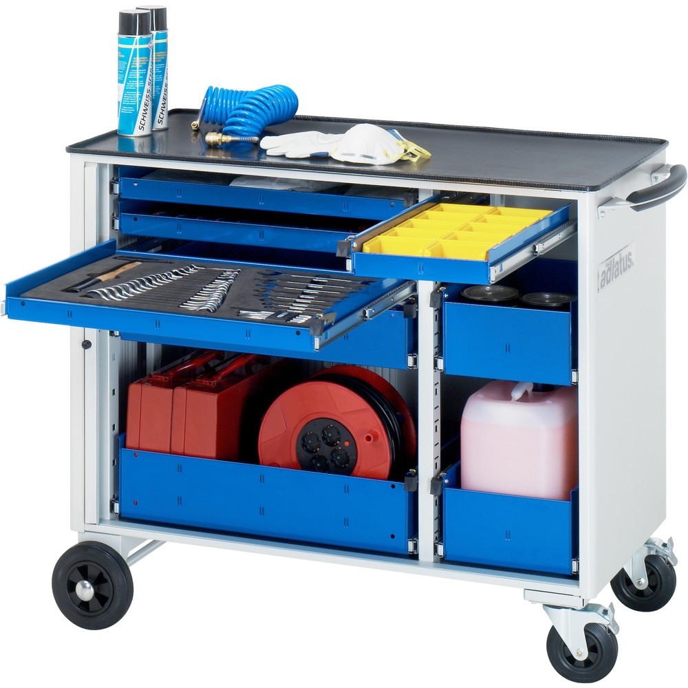 Produktabbildung Nr. 1: RAU Werkzeugwagen Serie adlatus, HxBxT 890 x 1.025 x 520 mm, 8 Schubladen 3 x 40, 1 x 105, 1 x 130 mm, Arbeitsplatte Metall