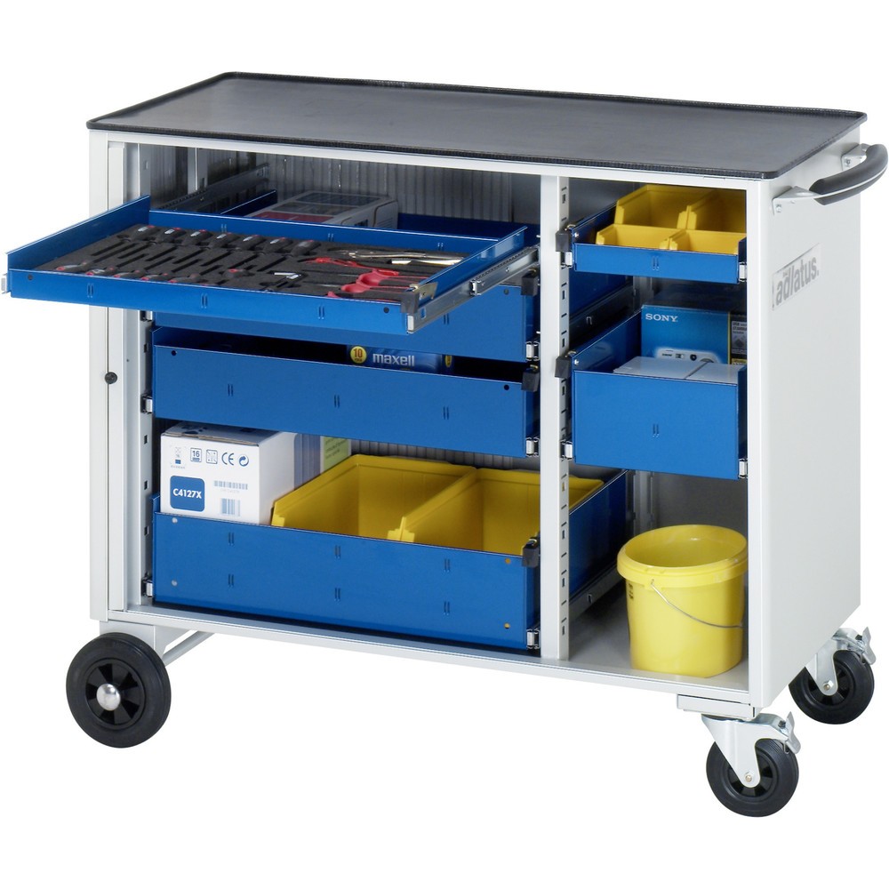 Produktabbildung: RAU Werkzeugwagen Serie adlatus, HxBxT 890 x 1.025 x 520 mm, 6 Schubladen 2 x 40, 2 x 105, 2 x 130 mm, Arbeitsplatte Metall