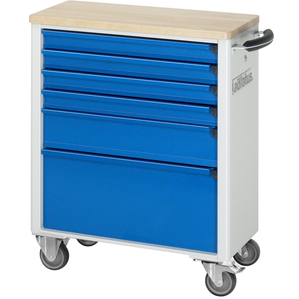 Produktabbildung Nr. 3: RAU Werkzeugwagen Serie adlatus 700, HxBxT 860 x 700 x 350 mm, 6 Schubladen 4 x 65, 1 x 130, 1 x 260 mm, Arbeitsplatte Buche