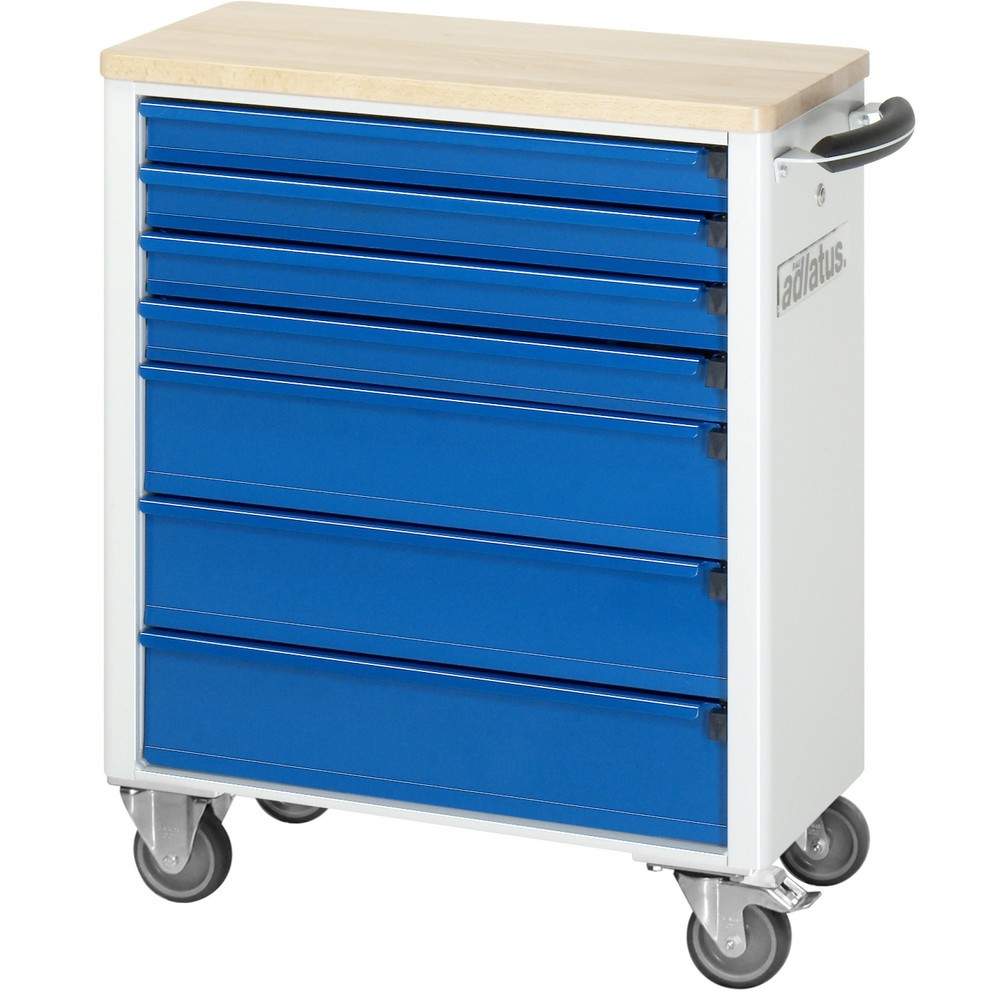 Produktabbildung Nr. 3: RAU Werkzeugwagen Serie adlatus 700, HxBxT 860 x 700 x 350 mm, 7 Schubladen 4 x 65, 3 x 130 mm, Arbeitsplatte Buche